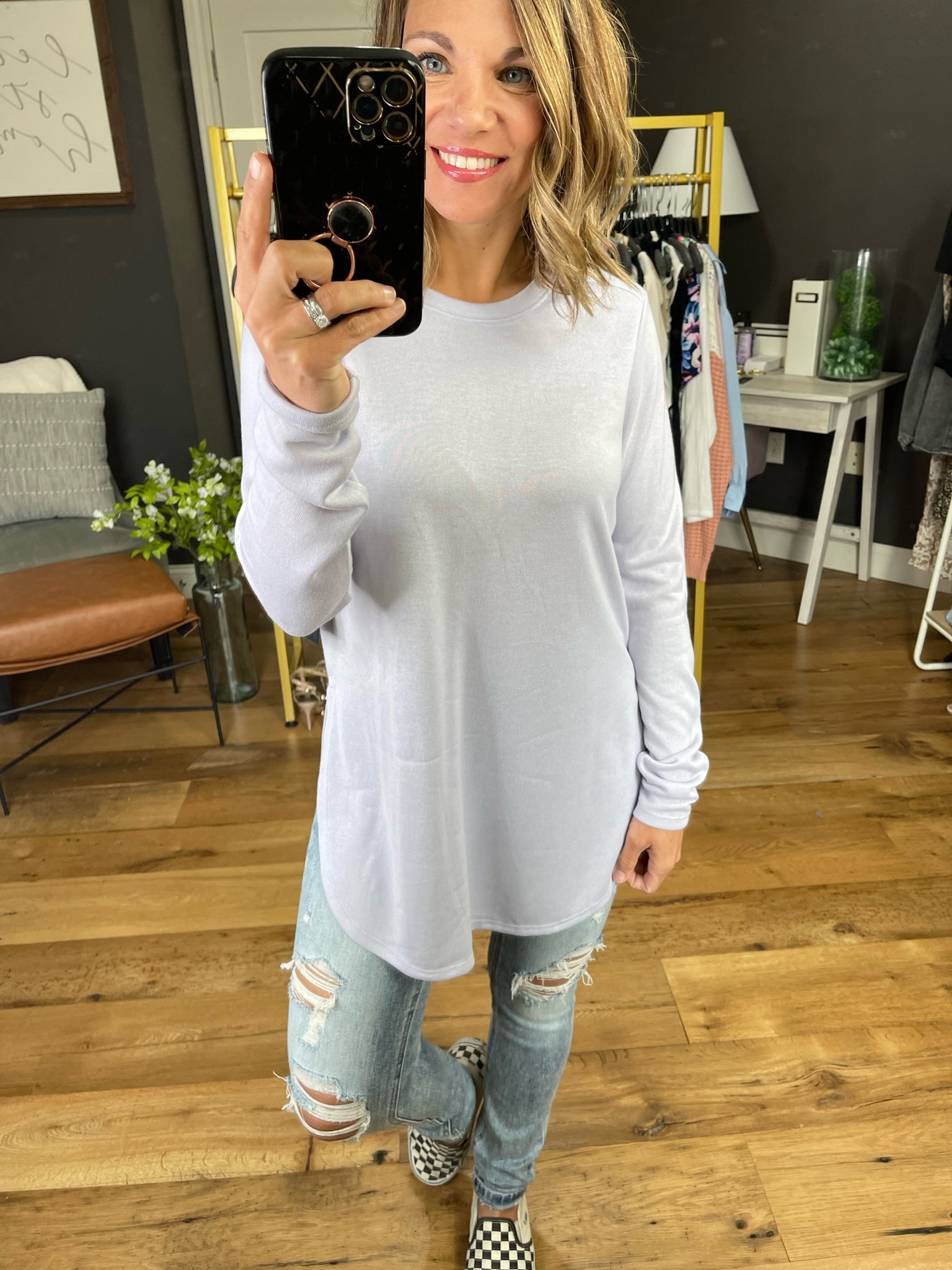 Just A Chance Scoop Hem Longsleeve Top - Multiple Options-Long Sleeves-Mono B-Anna Kaytes Boutique, Women's Fashion Boutique in Grinnell, Iowa