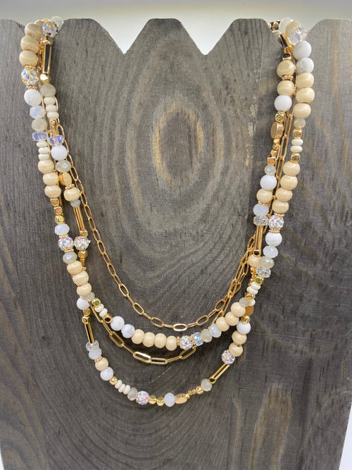 The Bindy Necklace - Gold/Mixed Beading