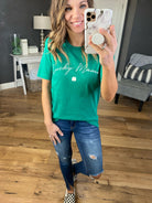 Lucky Mama Kelly Green Tee-Short Sleeves-oat collective OT2101X640-Anna Kaytes Boutique, Women's Fashion Boutique in Grinnell, Iowa