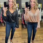 All That Dazzle Sequin Detail Faux-Wrap Bodysuit - Multiple Options-Bodysuits-Allie Rose AT7190-Anna Kaytes Boutique, Women's Fashion Boutique in Grinnell, Iowa