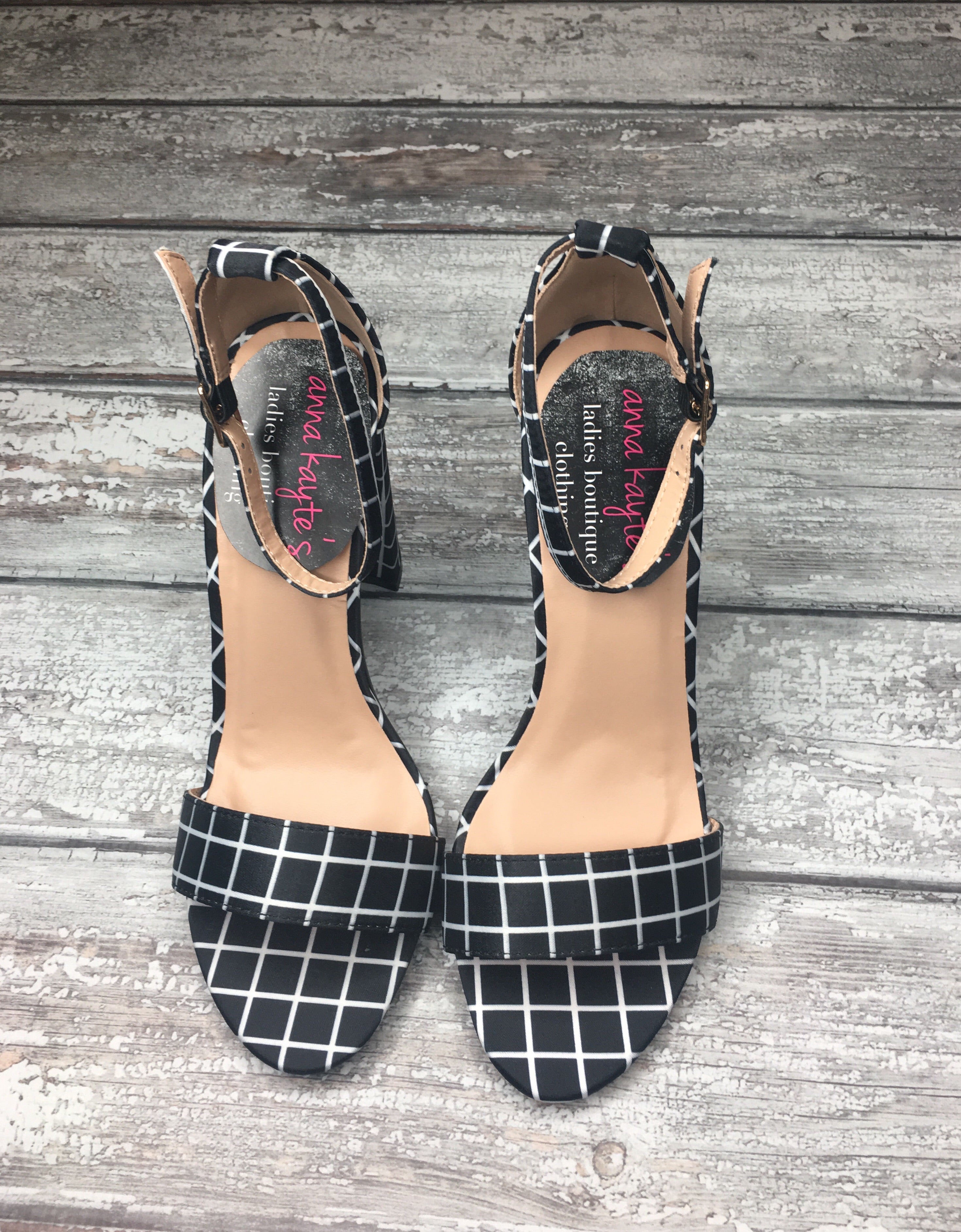 Sparks Fly Checked Heel-Heels-Anna Kaytes Boutique-Anna Kaytes Boutique, Women's Fashion Boutique in Grinnell, Iowa