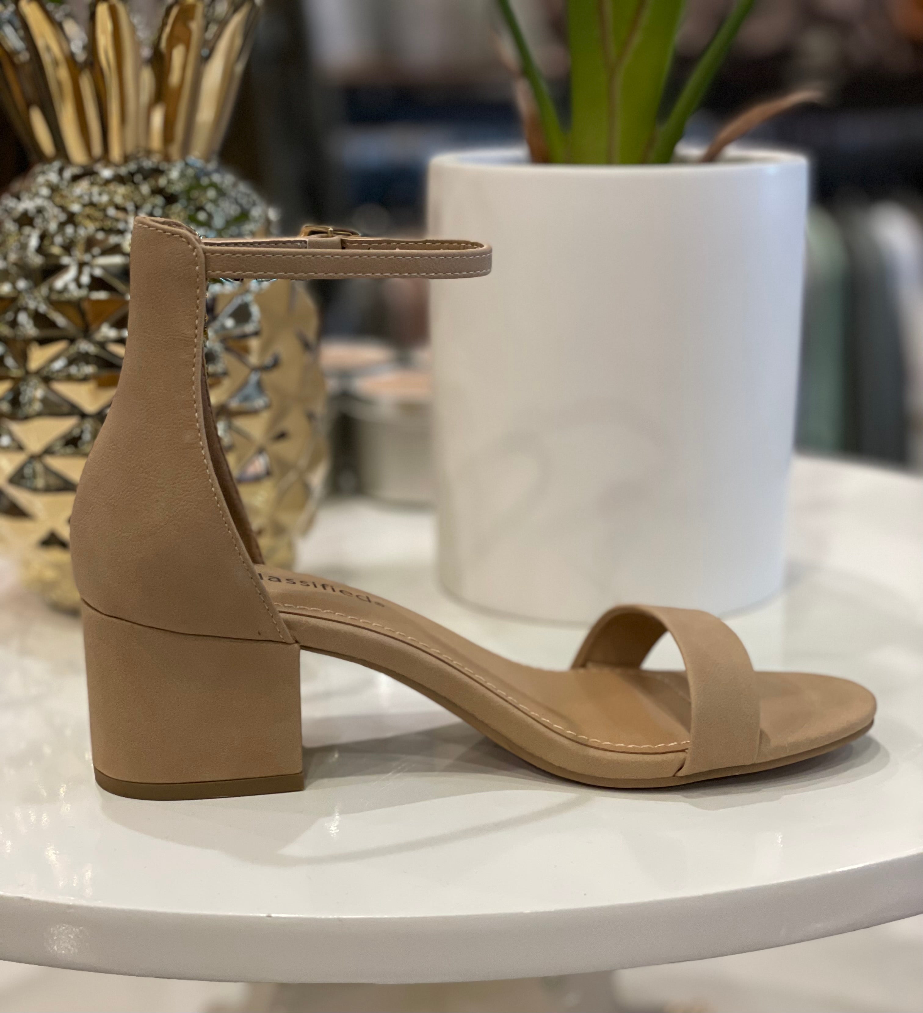 It's The Weekend Ankle Strap Heeled Sandal- Natural-Sandals-City Classified- Weekend-S-Anna Kaytes Boutique, Women's Fashion Boutique in Grinnell, Iowa