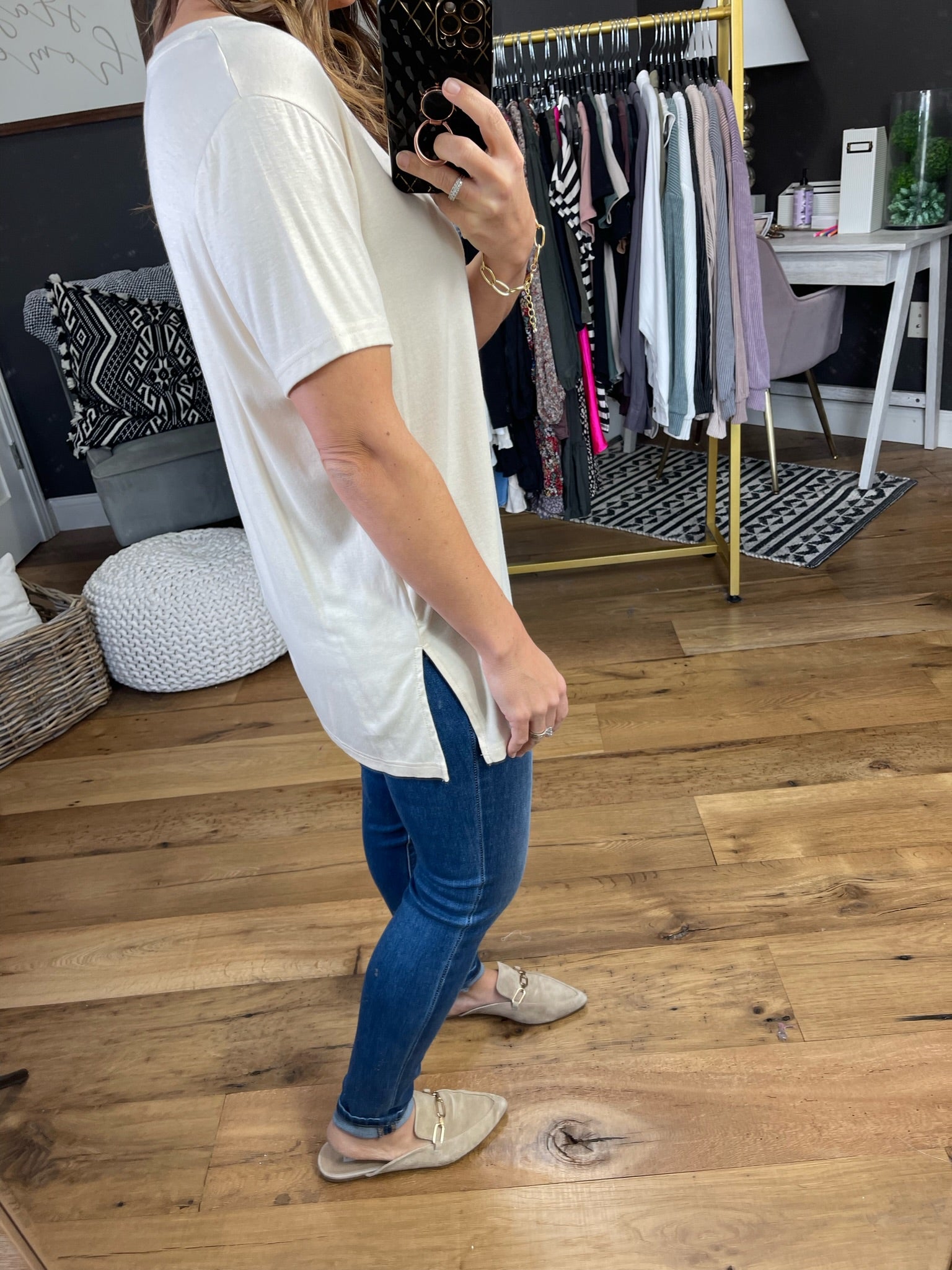 Back To The Basics V-Neck Top - Multiple Options-Short Sleeves-Wishlist WL19-3559-Anna Kaytes Boutique, Women's Fashion Boutique in Grinnell, Iowa