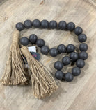 Dark Charcoal Wood Beaded Garland-Home & Garden-Creative Brands- G2622-Anna Kaytes Boutique, Women's Fashion Boutique in Grinnell, Iowa