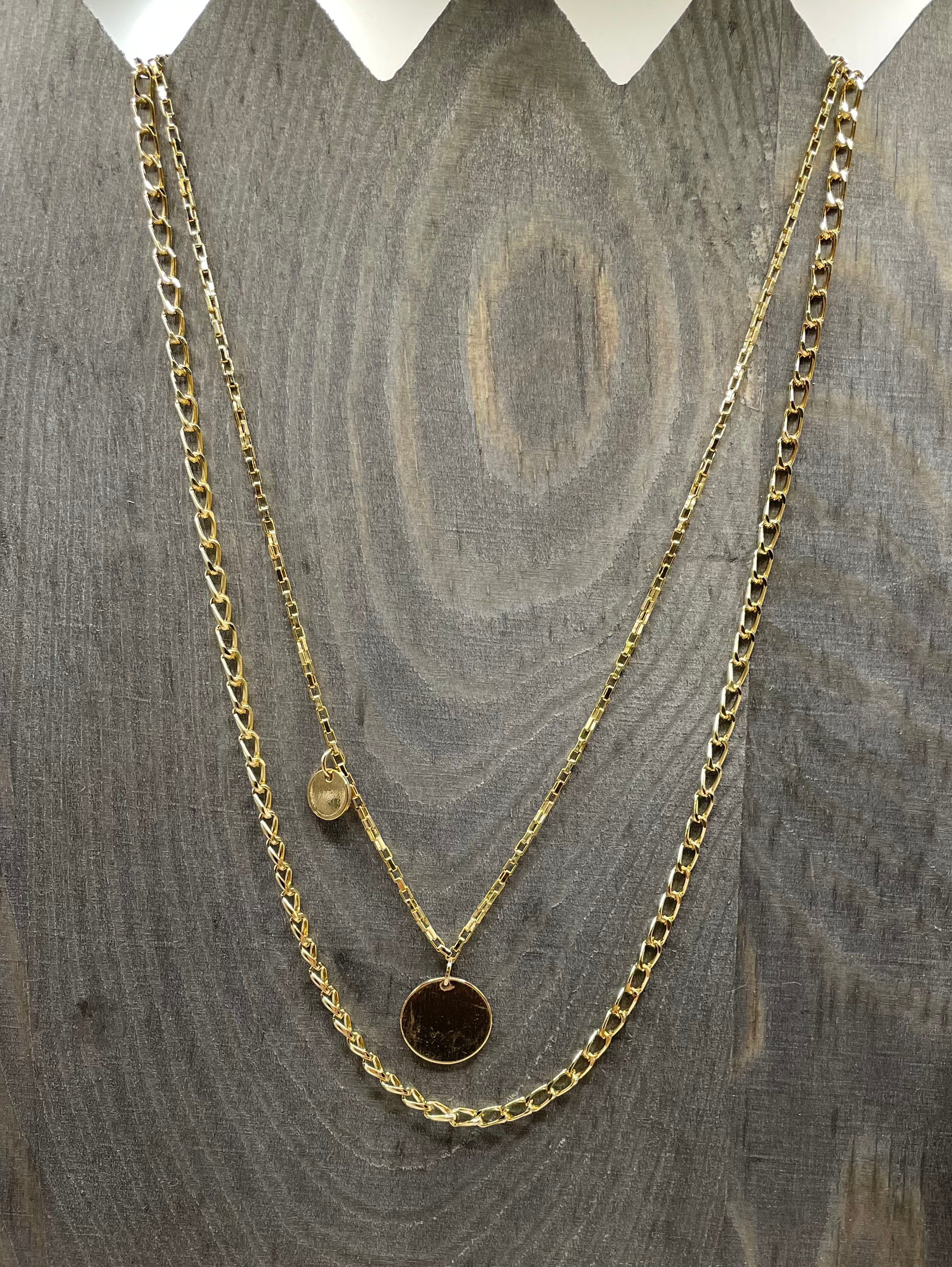 Gwenith Gold Double Chain Necklace-Necklaces-Sodajo- 66642-N-Anna Kaytes Boutique, Women's Fashion Boutique in Grinnell, Iowa