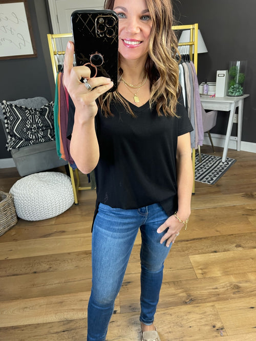 Back To The Basics V-Neck Top - Multiple Options-Wishlist WL19-3559-Anna Kaytes Boutique, Women's Fashion Boutique in Grinnell, Iowa