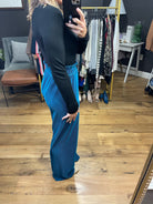 Modern Day Corded Pant - Teal-Pants-Fate FP7483-Anna Kaytes Boutique, Women's Fashion Boutique in Grinnell, Iowa