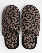 Fuzzy Leopard Microfiber Slippers - Coffee-Slippers-Hana - JCL1032-Anna Kaytes Boutique, Women's Fashion Boutique in Grinnell, Iowa