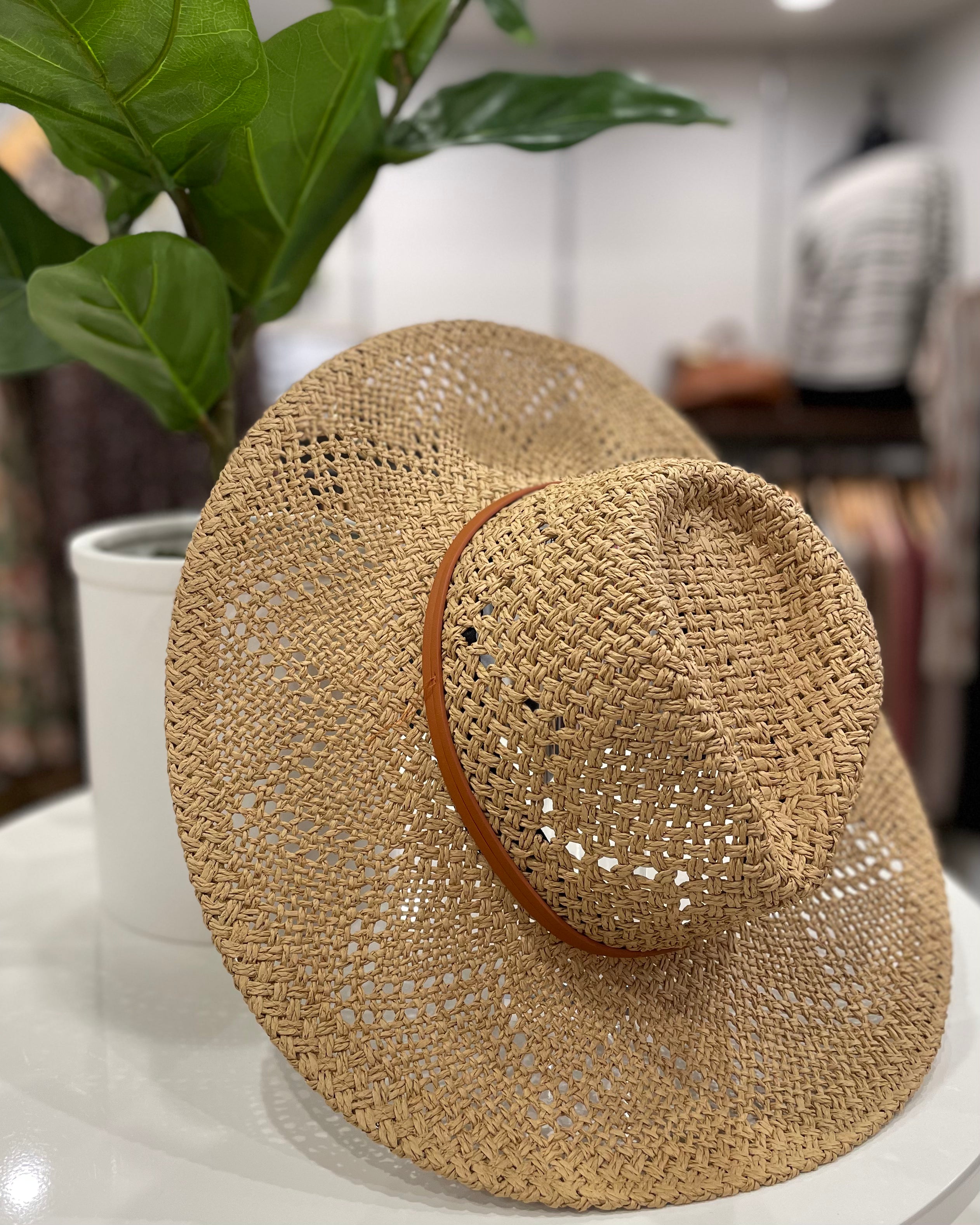 Shy Away Sun Hat- Dark Natural-Hats-Ruggine- 30H5103-Anna Kaytes Boutique, Women's Fashion Boutique in Grinnell, Iowa