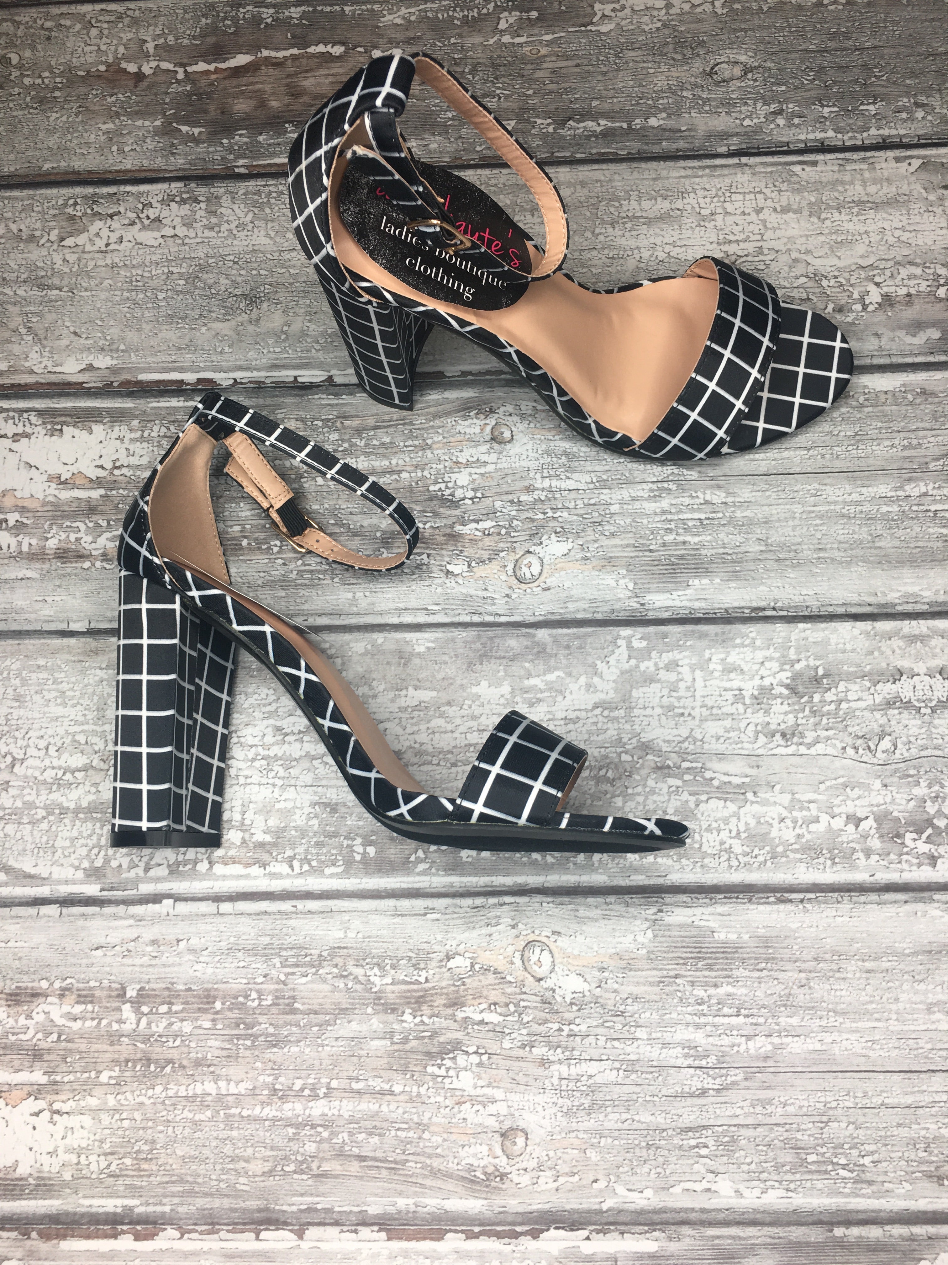 Sparks Fly Checked Heel-Heels-Anna Kaytes Boutique-Anna Kaytes Boutique, Women's Fashion Boutique in Grinnell, Iowa