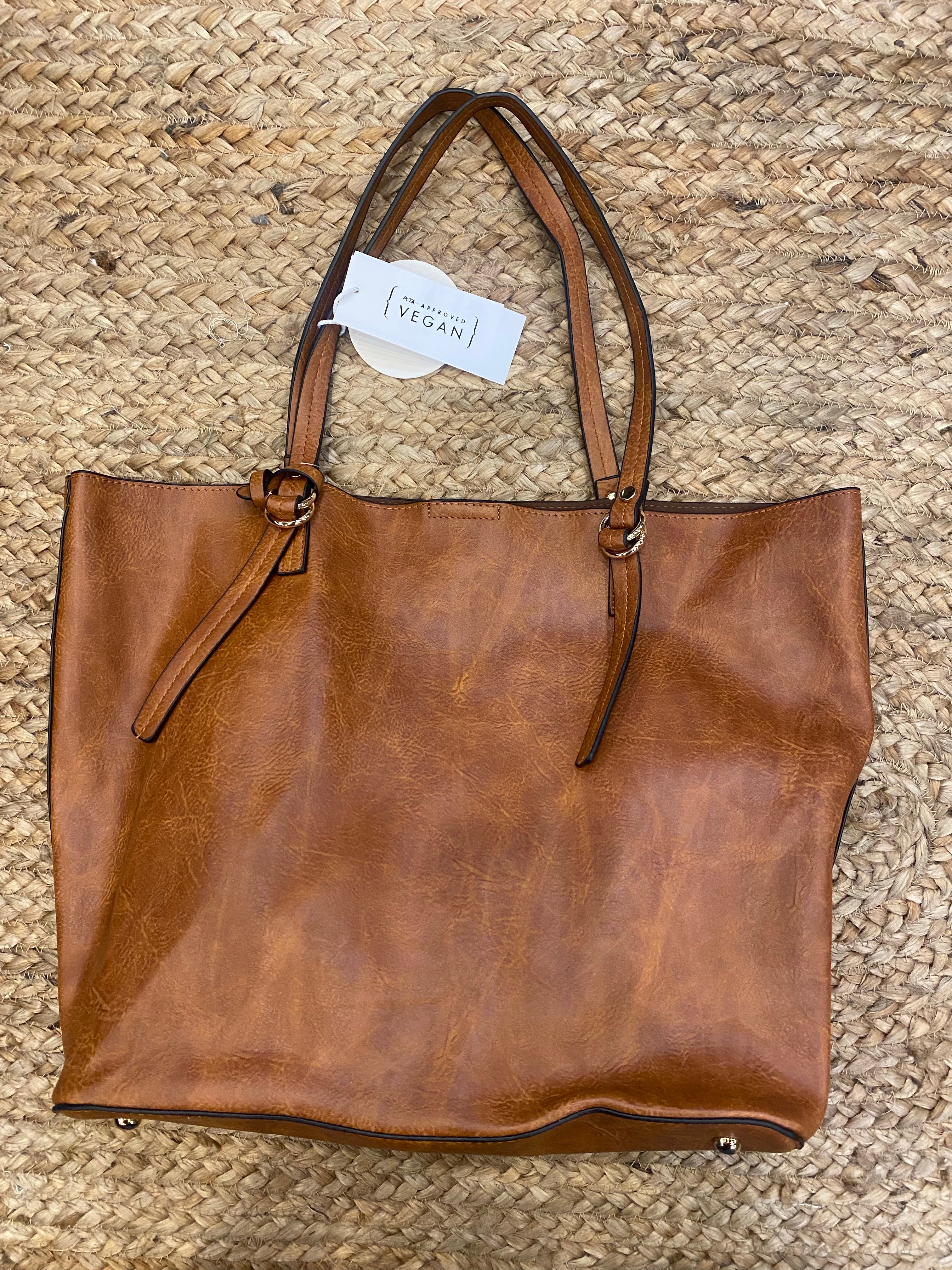 Take Me Everywhere 2-in-1 Tote in Brown and Stone-Handbags-Metro Muse-Anna Kaytes Boutique, Women's Fashion Boutique in Grinnell, Iowa