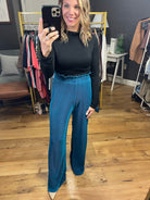 Modern Day Corded Pant - Teal-Pants-Fate FP7483-Anna Kaytes Boutique, Women's Fashion Boutique in Grinnell, Iowa