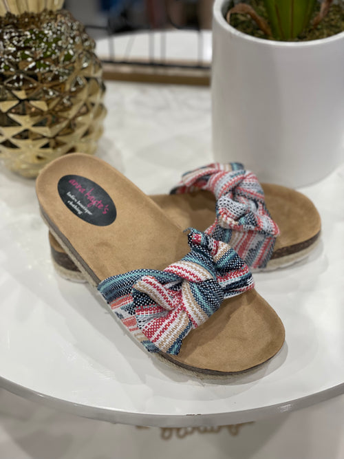Brighter Days Platform Sandal- Pink/Blue Multi-Sandals-Qupid- Haidy-02-Anna Kaytes Boutique, Women's Fashion Boutique in Grinnell, Iowa